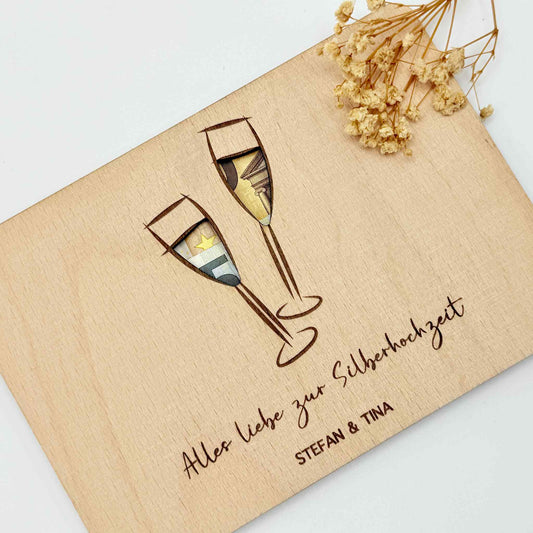 Ein personalisiertes Geldgeschenk zur Silberhochzeit