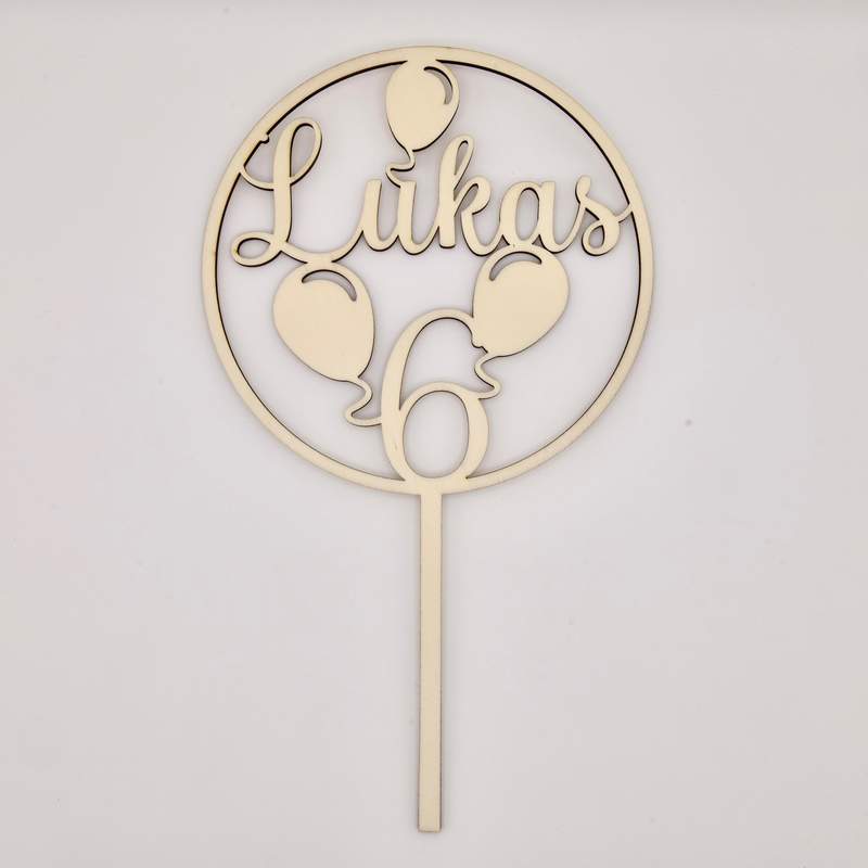 Personalisierter Cake Topper zum Geburtstag mit Alter und Name
