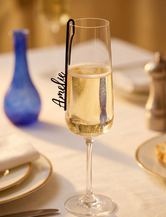 Glasmarkierer am Sekt