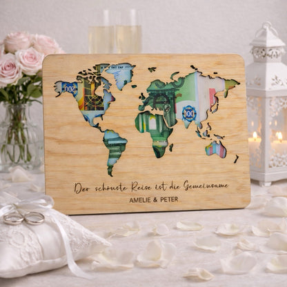 Geldgeschenk "Weltkarte"