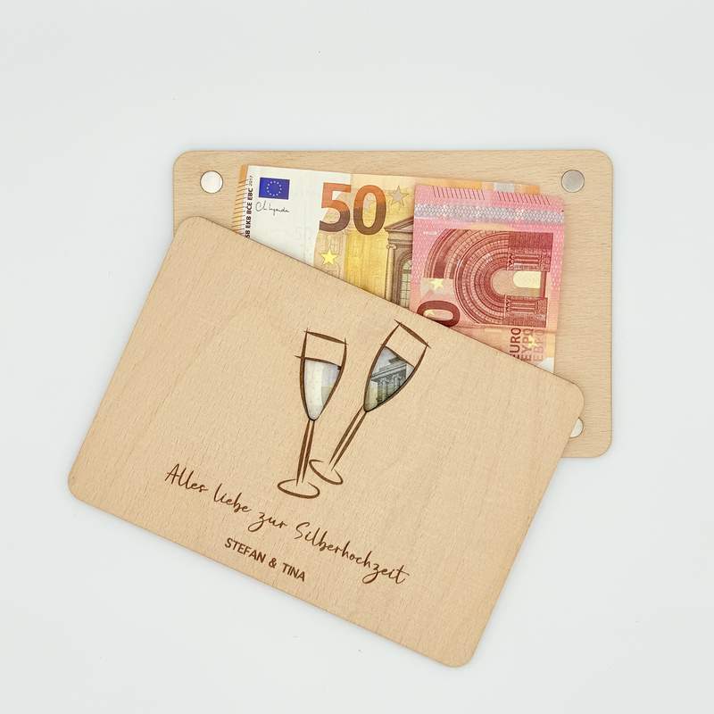 Ein Geldgeschenk zur Silberhochzeit personalisiert