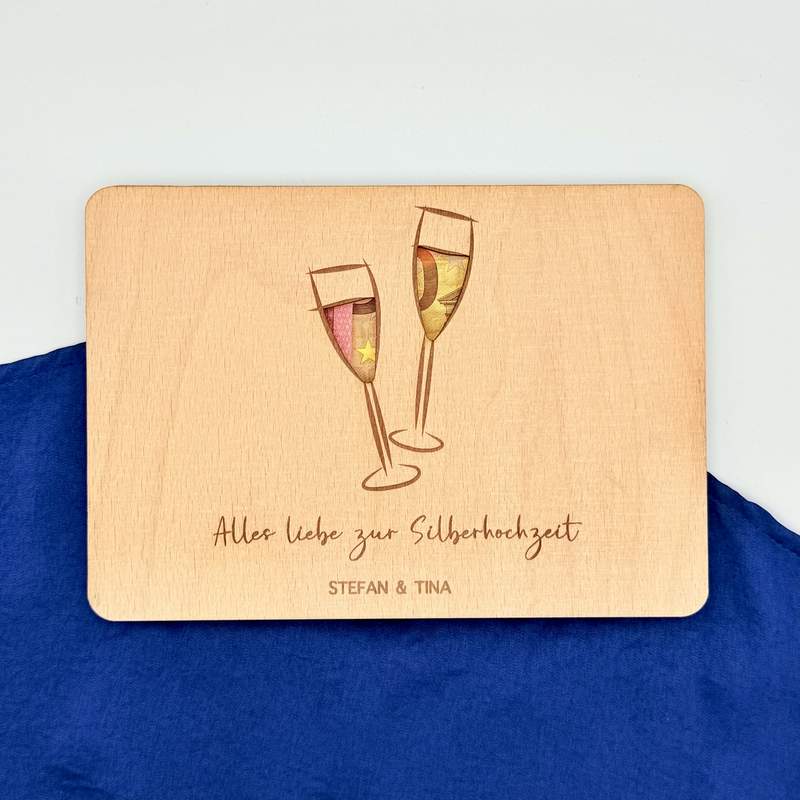 Ein Geldgeschenk personalisiert zur Silberhochzeit