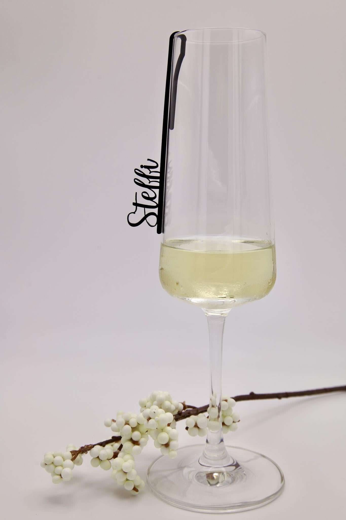Glasmarkierer mit Namen "Steffi"