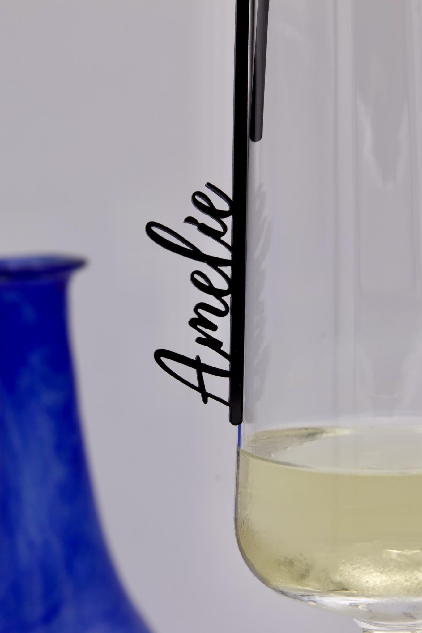 Personalisierter Glasmarkierer mit Namen