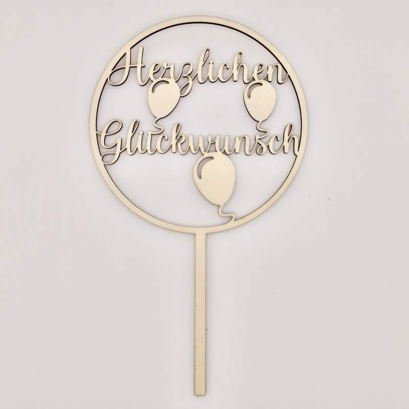 Cake Topper zum Geburtstag "Herzlichen Glückwunsch"