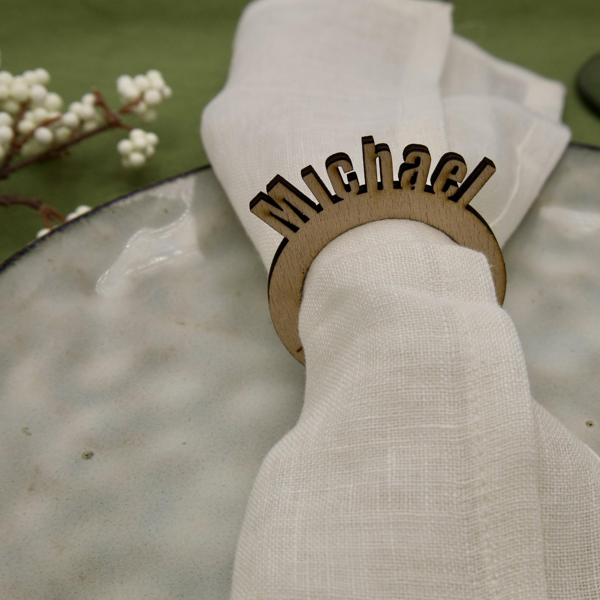 Serviettenring personalisiert aus Holz (Buche)