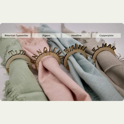 Verfügbare Designs für personalisierte Serviettenringe 